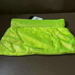 BCBG Neon Lime Mesh Foldover Clutch